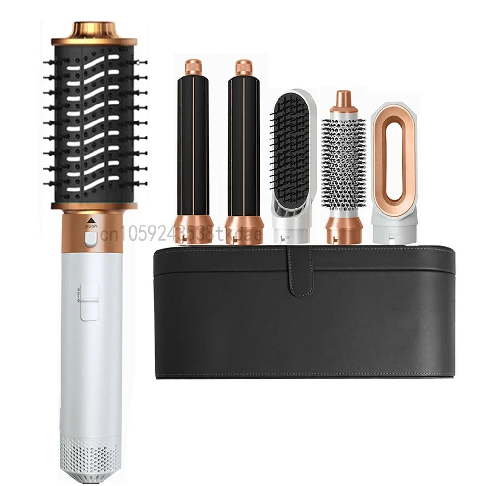 6-in-1 Haartrocknerbürste Heißkamm-Set Professioneller Lockenstab Haarglätter Styling-Tool Luft-Styling Haartrockner Haushaltsgerät