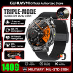 2026 Neue TANK Ultra 1400mAh Akku Militär Smartwatch 10ATM Wasserdicht Herzfrequenz Taktische LED Taschenlampe Herren Sportarmband