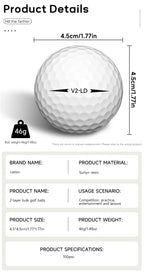 Caiton 100er-Pack 2-Schicht-Golfbälle – 332 Dimple, maximale Weite, Spin-Kontrolle, strapazierfähig, Präzision – für Golftraining & Spiel