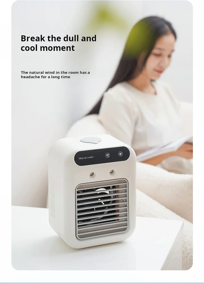 Mini USB Schreibtischventilator, tragbar, leise, kühler Klimaanlage für Schlafzimmer und Zuhause mit Befeuchtungs-Sprühfunktion, Tischventilator
