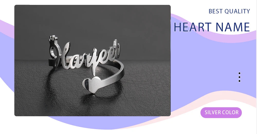 Personalisierter Doppel-Vorname-Ring für Damen und Herren, personalisiertes Paar-Familien-Geschenk, goldfarbener Edelstahl-Metallschmuck