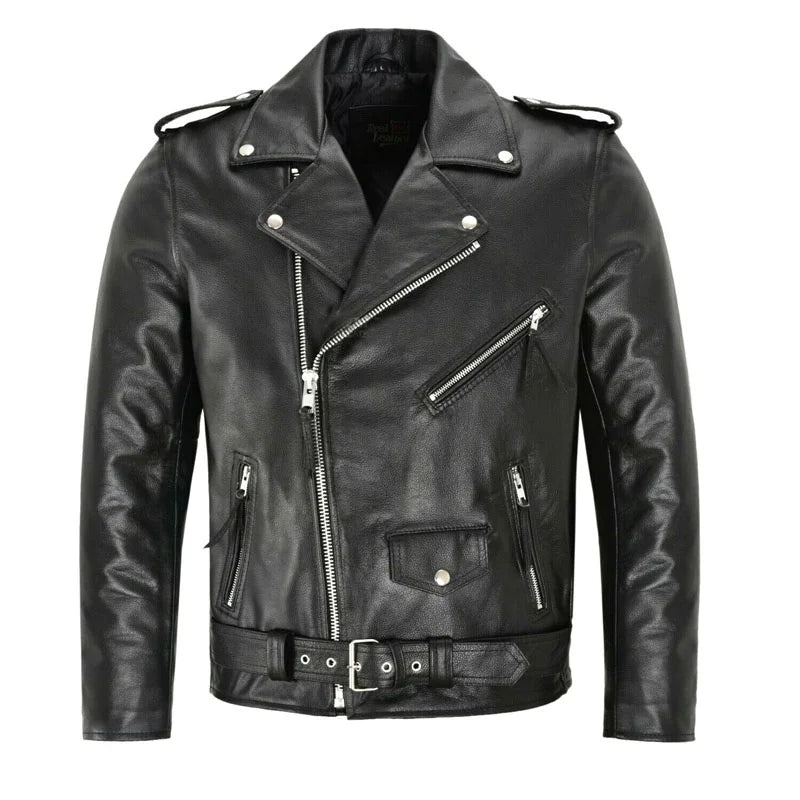 Men PU Leather Jacket Motorcycle Fashion Slim Fit Leather Coat Hauptbild