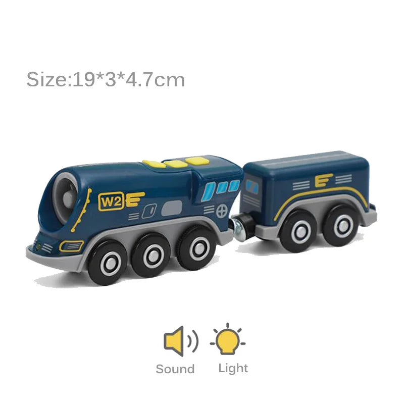 Kinder elektrische Eisenbahn Lokomotive Magnetischer Zug Waggon Diecast Slot Spielzeug Passend für Holzeisenbahn Gleis Spielzeug für Kinder Geschenk