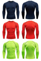 Kompressions-Laufshirt Herren Langarmshirt für Männer Sportbekleidung Schnelltrocknend Fitness T-Shirt Training Workout Muskelshirt