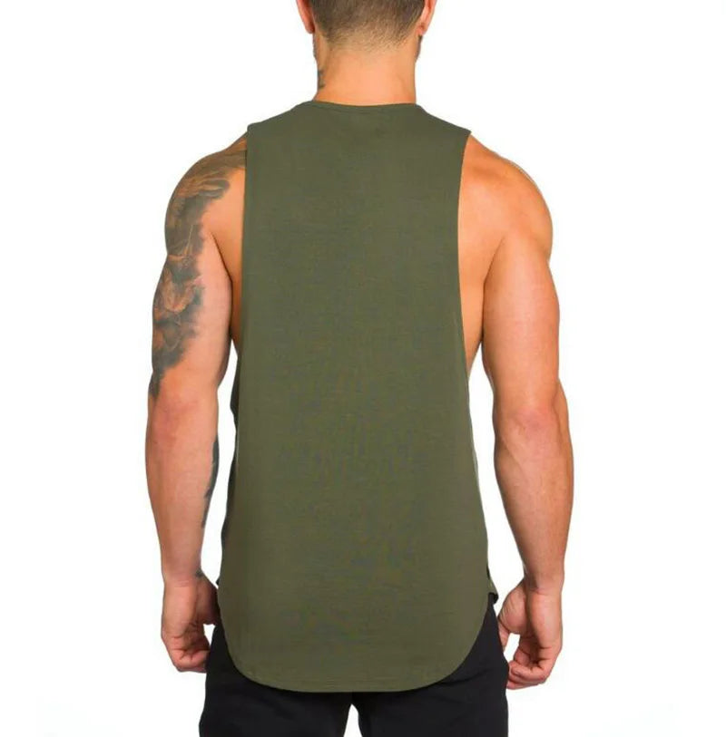 Brand Gym Sport Clothing Cotton Singlets Bodybuilding Stringer Tank Tops Mens Fitness Shirt Muscle Guys Sleeveless Running Vests