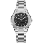 2024 Luxus Mode Casual Herrenuhren Großes Zifferblatt Silber Edelstahl Kalender Quarz Armbanduhr Klassische Top-Marke Herrenuhr