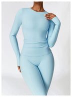 NCLAGEN Yoga-Shirts für Damen, Langarm, Winter, Fitness, Laufen, Gym-Kleidung, Workout, Dry Fit, atmungsaktiv, hochelastisches Sport-Oberteil