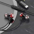 EARDECO TypeC/3.5mm Kabelgebundene Kopfhörer mit Mikrofon Lautstärkeregler Musik-Headset mit Bass Handy-Ohrhörer für Samsung Huawei Xiaomi
