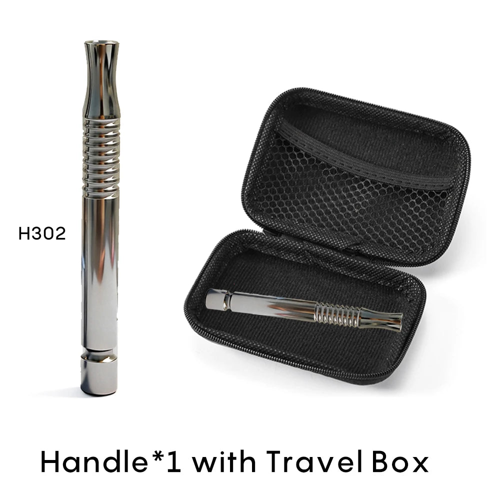 Shavcooo Glide Pro 4D Edelstahl Sicherheitsrasierer Umweltfreundlicher Dual-Halb-Rasierer für Herren und Damen Geschenkset mit Reiseetui