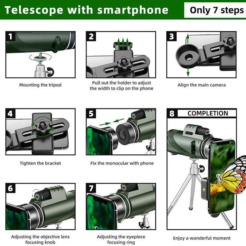 Tragbares Zoom HD 5000M Teleskop Faltbares Fernrohr Mini Leistungsstarkes Teleskop für Jagd Sport Outdoor Camping Reisen