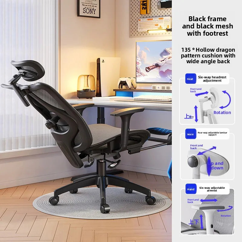 UVR Gaming Computer Stuhl Ergonomisches Design Möbel Feld Verstellbarer Drehstuhl Netz-Bürostuhl Heim- und Sportstuhl