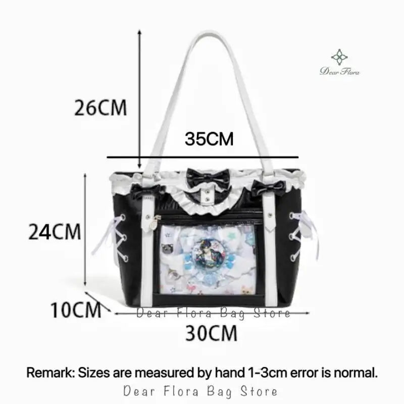 Neue Y2K Süße Japanische Ita Bag Lolita Mädchen Transparente Umhängetasche Große Kapazität Umhängetasche Lässige Tasche DIY Display Handtaschen
