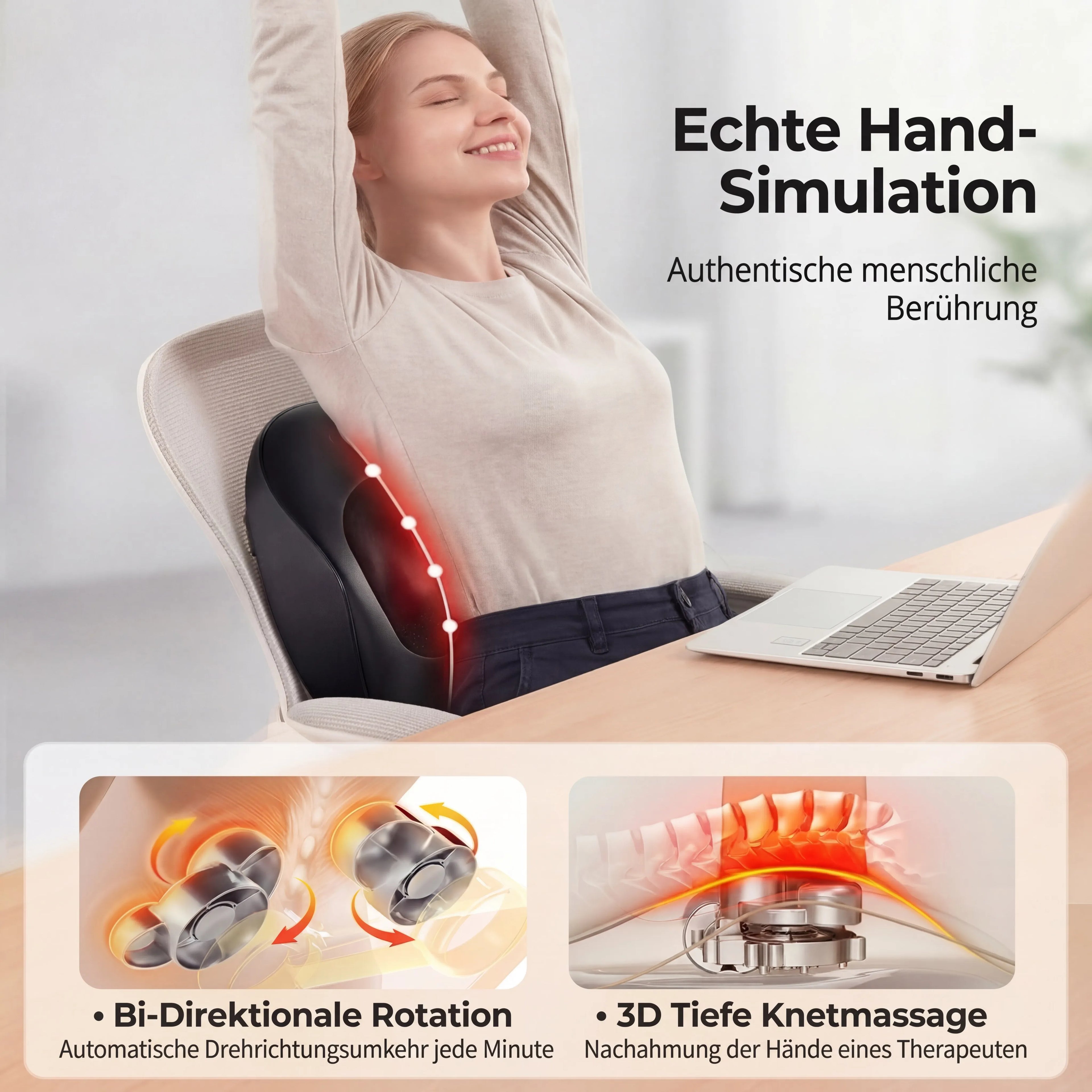 Massagegerät mit Heizfunktion, 3D Shiatsu Massagegerät zur Entspannung, Heizmassage mit Shiatsu-Knetmassage, Bestes Geschenk für Männer und Frauen