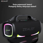 ZEALOT S79 Bluetooth-Lautsprecher 100W Tragbarer Subwoofer HiFi Dual Pairing Schnellladung 24000mAh Akku