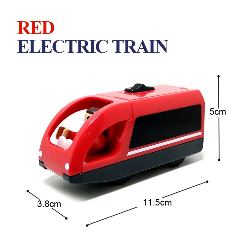 Elektrische Zuglokomotive Magnetisches Auto Druckguss-Modell Steckplatz passend für alle Marken Holzzugschienenbahn für Kinder Spielzeug W02