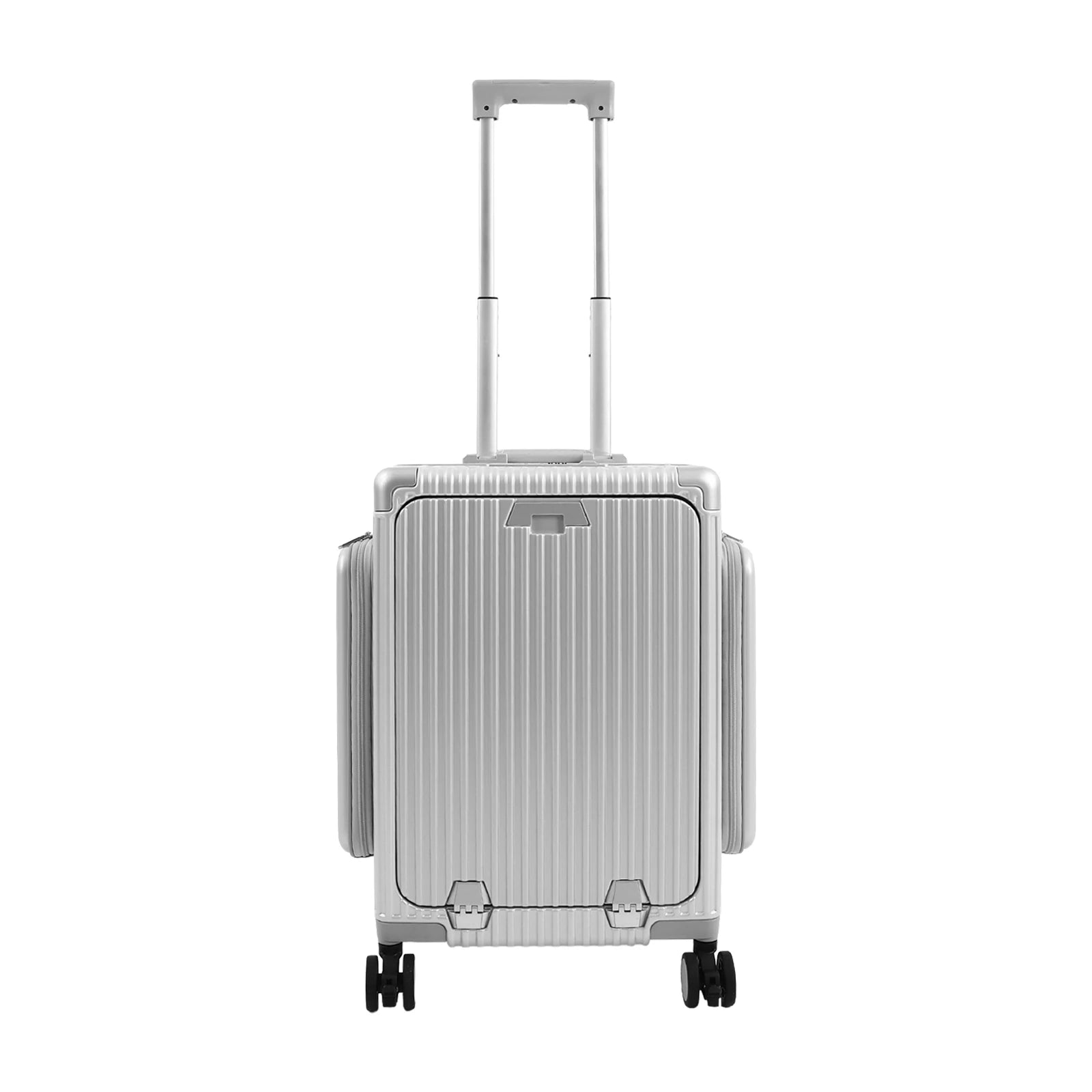 Moderner 20-Zoll PC-Gepäckkoffer, Aluminiumlegierung, Hartschale, Reisekoffer mit 4 Rollen, 3-Öffnungs-Struktur für Reisen