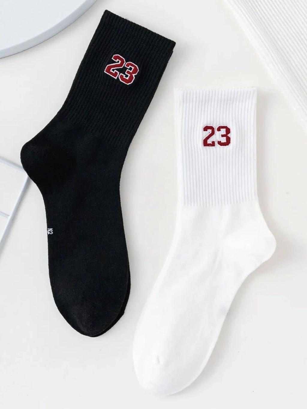 Herren-Crew-Socken, klassisch, Design mit Nummer 23, bequem, atmungsaktiv, feuchtigkeitsableitend