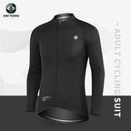 XINTOWN Herren Langarm-Radtrikot, Rennbekleidung für Frühling/Sommer, Export-Fahrradbekleidung, einfarbiges Langarm-Oberteil