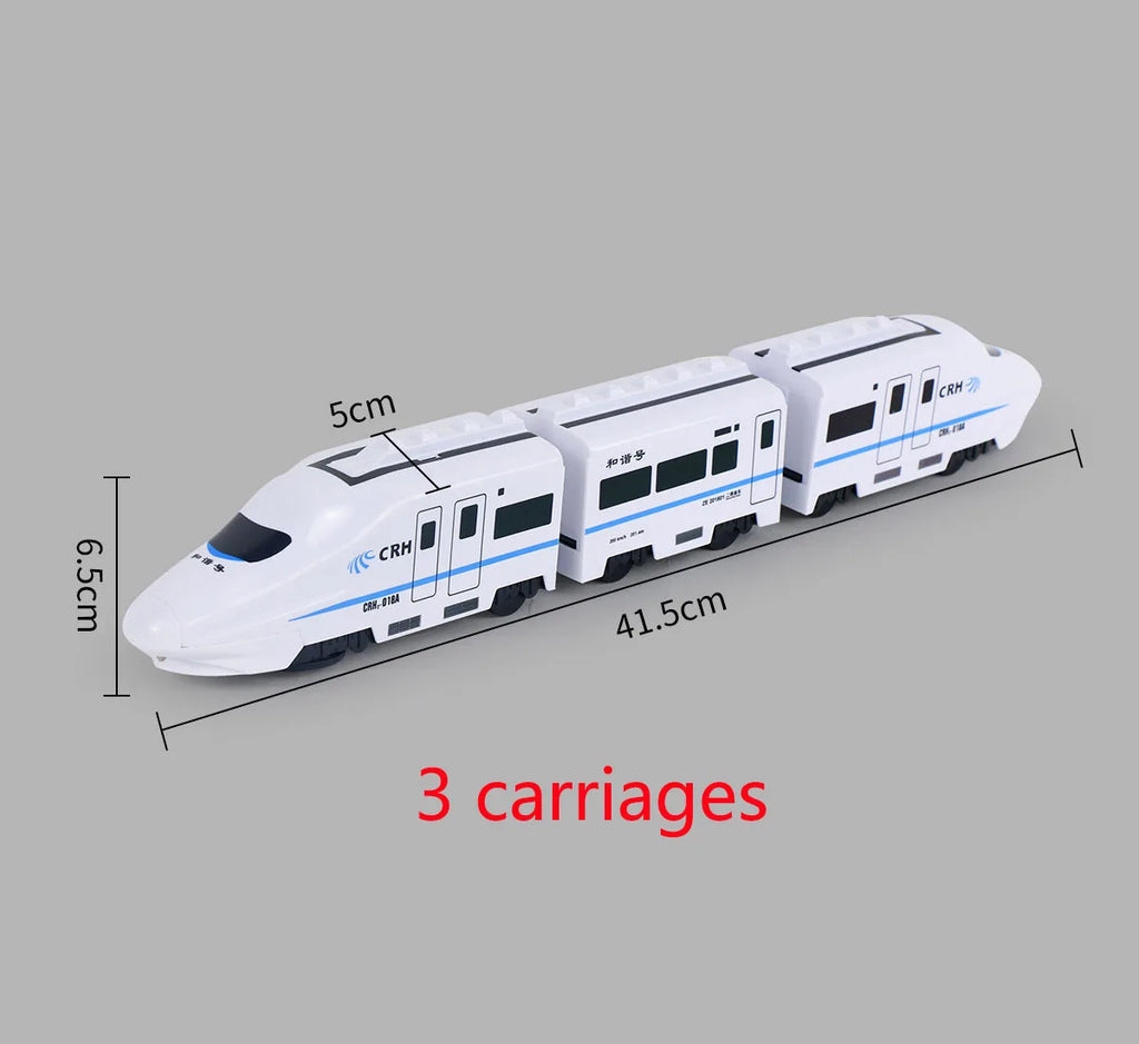 Kinder DIY Simulation Hochgeschwindigkeitszug Spielzeugauto Elektrische Sound-Licht Modellbahn Lernspielzeug für Jungen Mädchen Geschenk