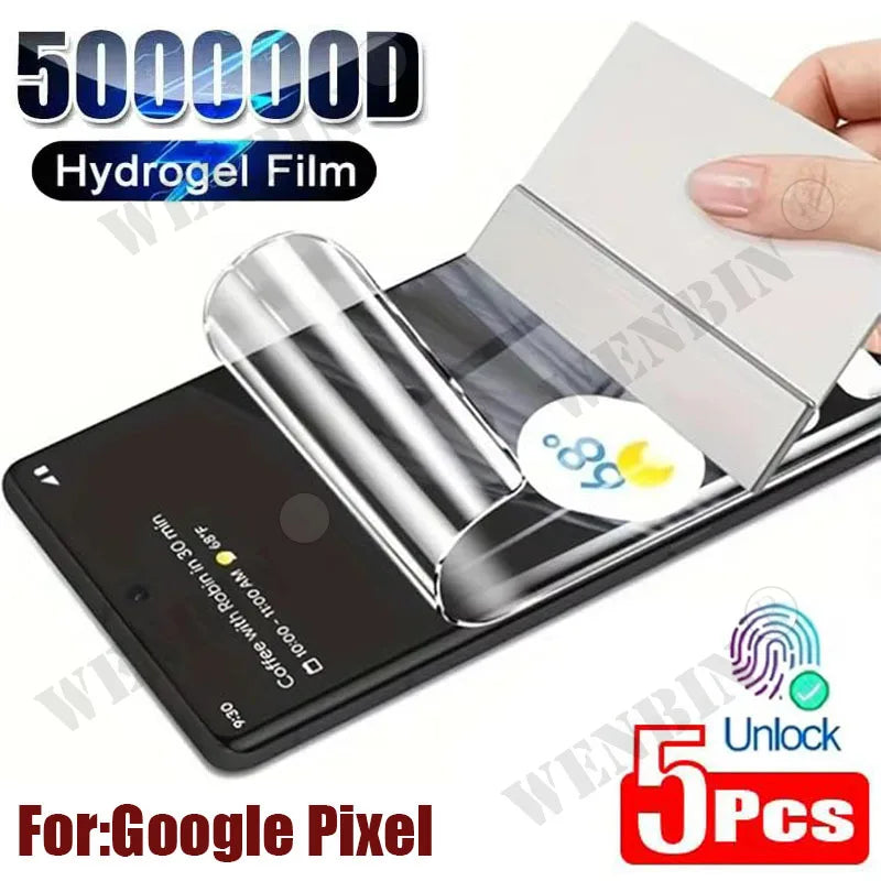 5 Stück Hydrogel-Folie für Google Pixel 10 9 8 7 6 Pro XL Vollbildschutzfolie für Google Pixel 9A 8A 7A 6A