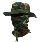 2Pcs/Set Men's Sun Protection Wide Brim Hat With Balaclava Mix Set Breathable Hunting Hat Outdoor Camping Hiking Fishing Cap