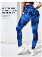 Women's Tie Dye Nine Tenths Leggings High Waist Yoga Pants Soft Stretchy Workout Running Pants Breathable Comfortable