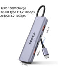 FORIDA USB-Hub Typ C 10 Gbit/s USB-C-Splitter PD 100 W Stromladung USB 3.2 Gen2 Adapter für Laptop MacBook Desktop Tablet