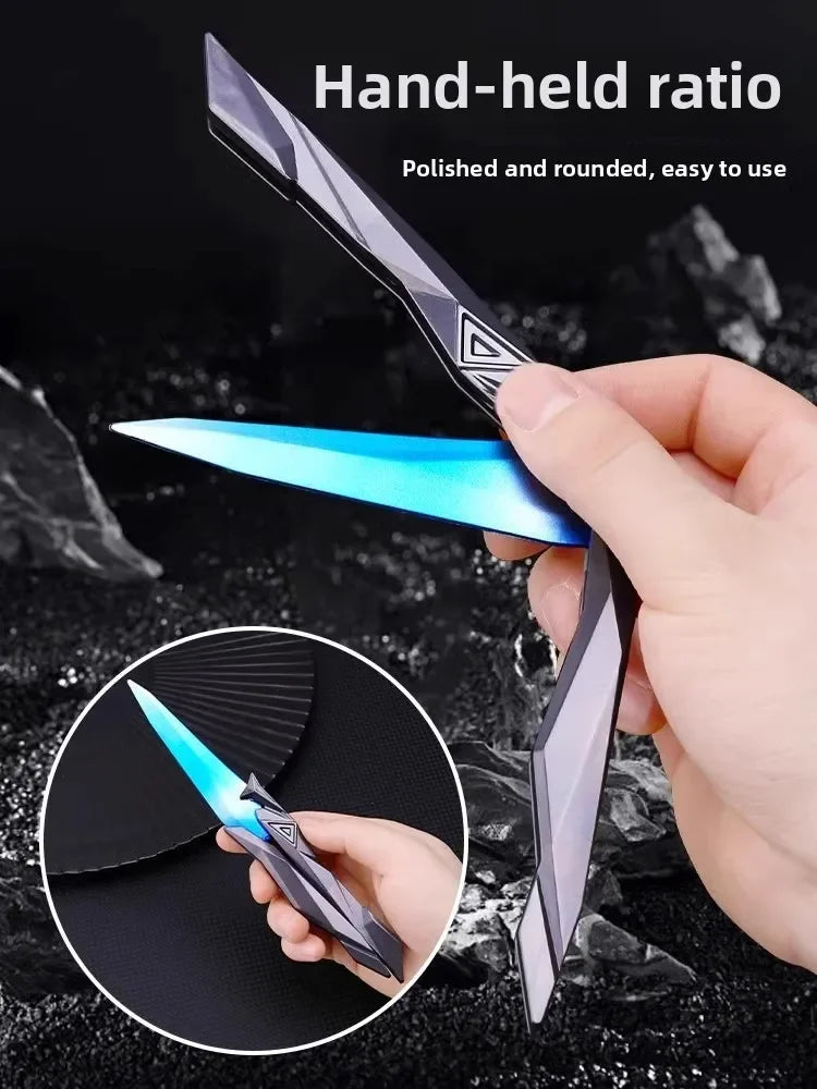 Taktischer Shooter faltbares Schmetterlingsmesser – 3D graviertes Sammlerstück tragbares Nahkampf-Ausrüstungsstück für Cosplay/Gaming-Zubehör Geschenke