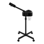 Black Professional Face Steamer Nano-Ion Ozone Hot Mist with LCD Screen Adjustable Height for Salon Home Spa Aging Reduction