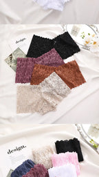 FINETOO 2Pcs Lace Four Shorts Women Low-Rise Panties Floral Underwear S-XL Girls Sexy Panties Ladies Lace Underpants Lingerie