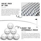 Caiton 100er-Pack 2-Schicht-Golfbälle – 332 Dimple, maximale Weite, Spin-Kontrolle, strapazierfähig, Präzision – für Golftraining & Spiel