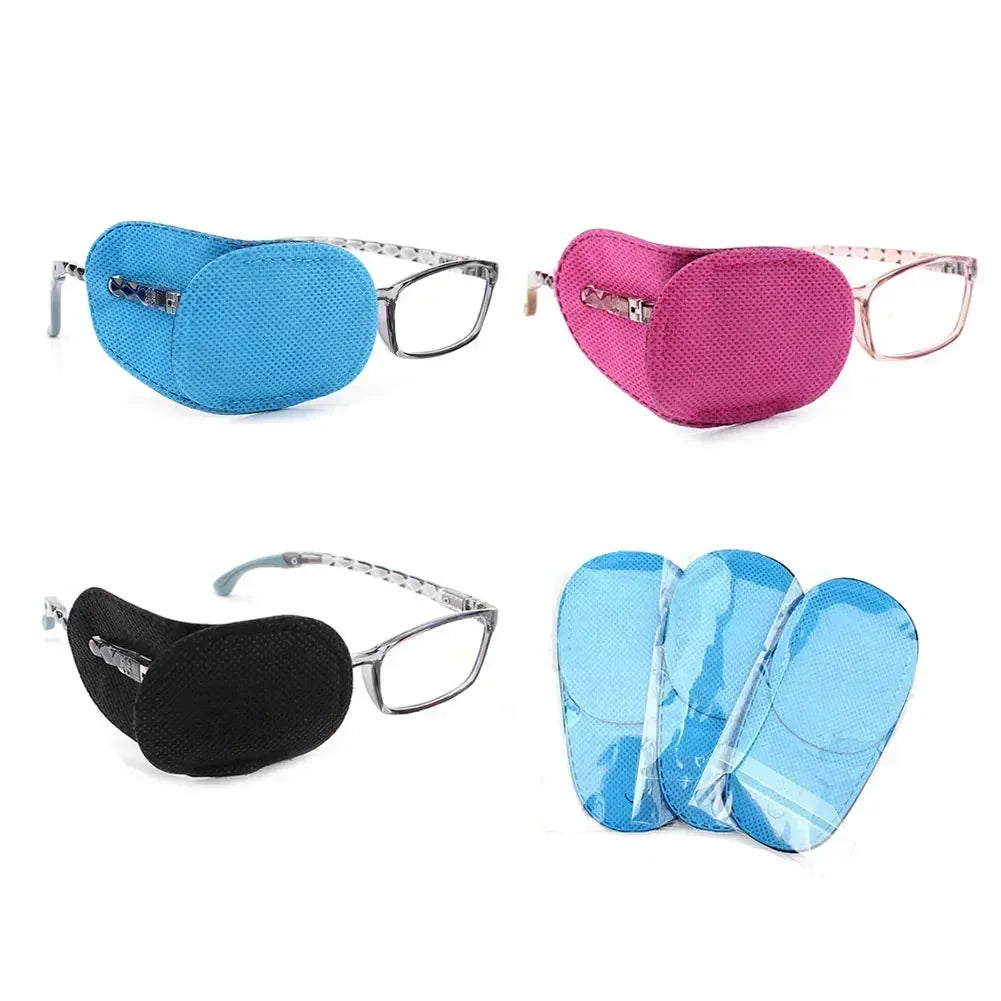 3 Pairs Single Eye Cover Patches for Kids Amblyopia Training Lazy Eye Correction Vision Therapy