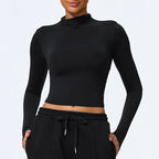 Hearuisavy Sommer Damen Fitness Langarmshirt Leichtes Gym Workout Top Atmungsaktive Schnelltrocknende Yoga Kleidung Sportbekleidung