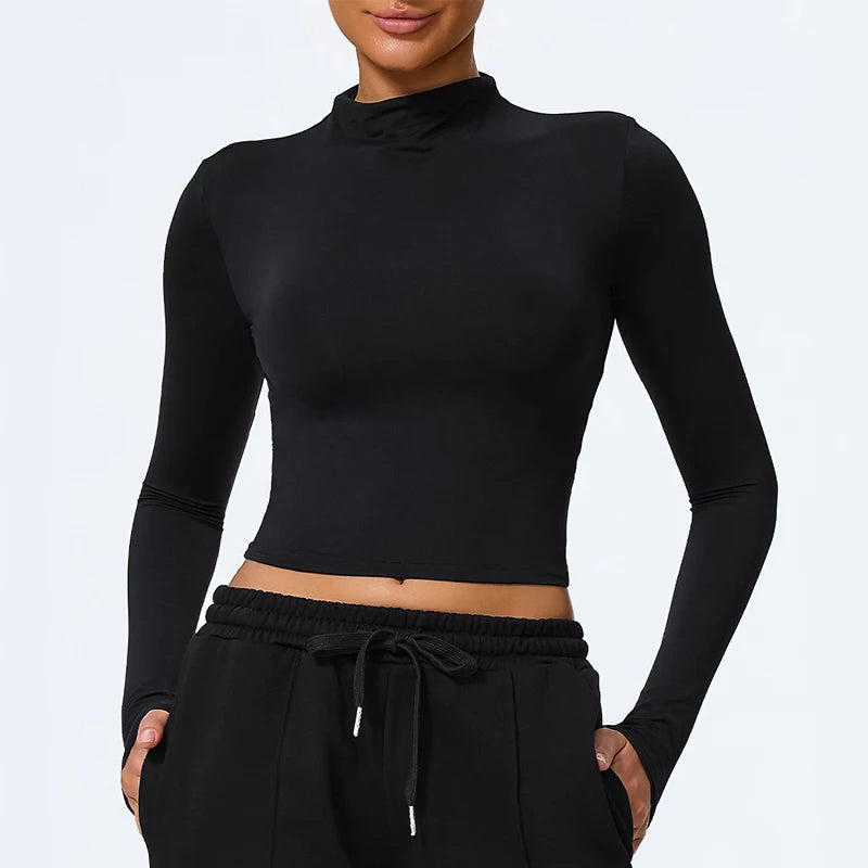 Hearuisavy Sommer Damen Fitness Langarmshirt Leichtes Gym Workout Top Atmungsaktive Schnelltrocknende Yoga Kleidung Sportbekleidung