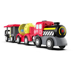 Kid Magnetische Elektrische Zug Lokomotive Holzschienen Slot Diecast Eisenbahn mit Zwei Waggons Zug Holzspielzeug Biro Leduo Gleis