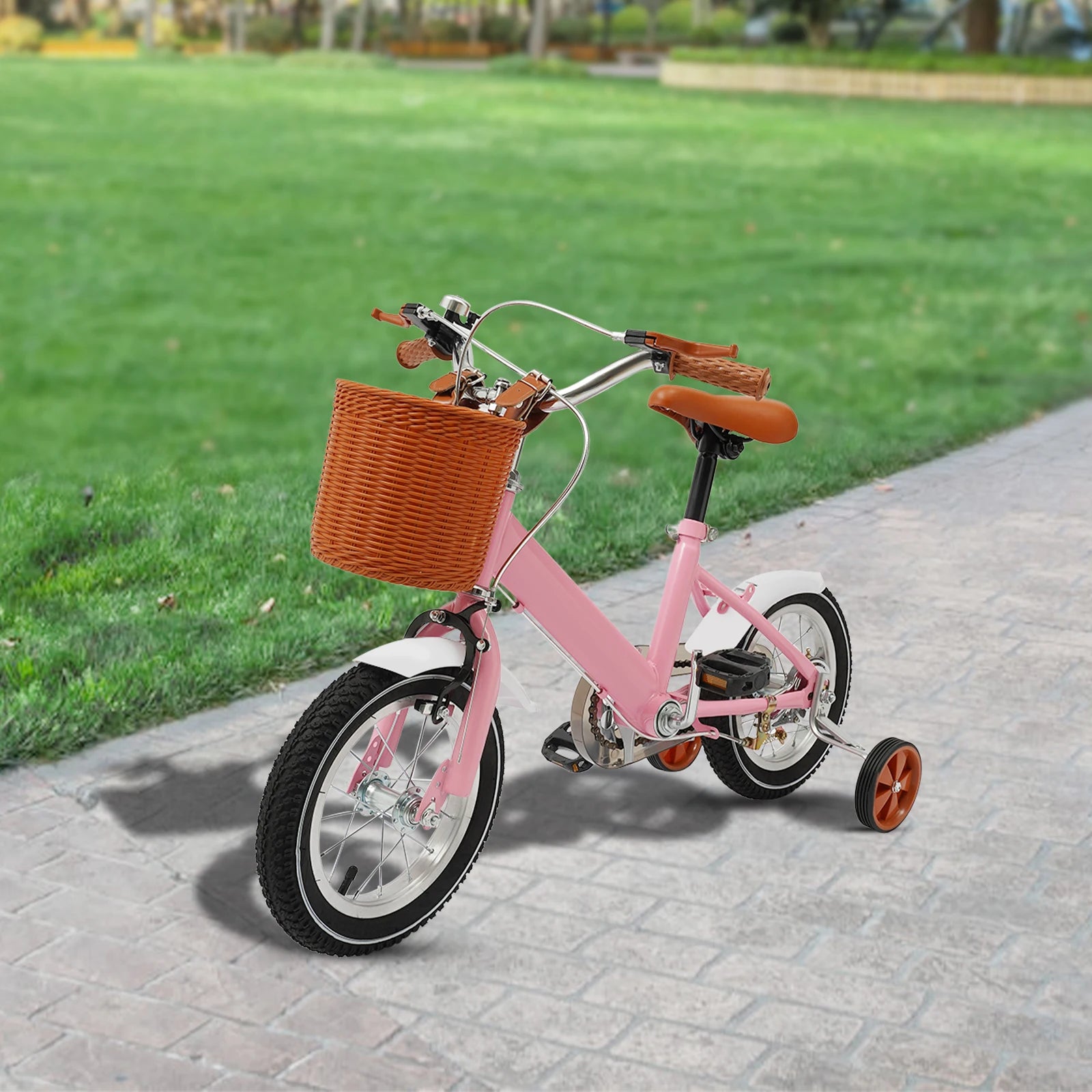 12 Zoll Kinderfahrrad mit Stützrädern für 2-4 Jahre alte Jungen und Mädchen, höhenverstellbares Kinderfahrrad, belastbar bis 40 kg Hauptbild