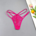 3 Stück Spitze Dünne Träger Tanga Frauen Tiefe Taille Sexy Perspektive Unterwäsche Damen Transparenter G-String Slip Plus Size T-Rücken