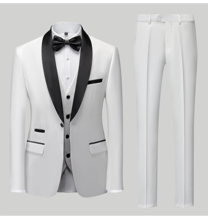 Herren Casual Business Anzug Smoking High End Marken Boutique Mode Sakko Weste Hose Bräutigam Hochzeitsanzug Party Anzug