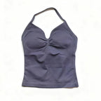 Gym Schöner offener Rücken BH Laufen Training Impact Neckholder Longline Trägertop Sport Yoga Weste Damen Fitness Tank Top