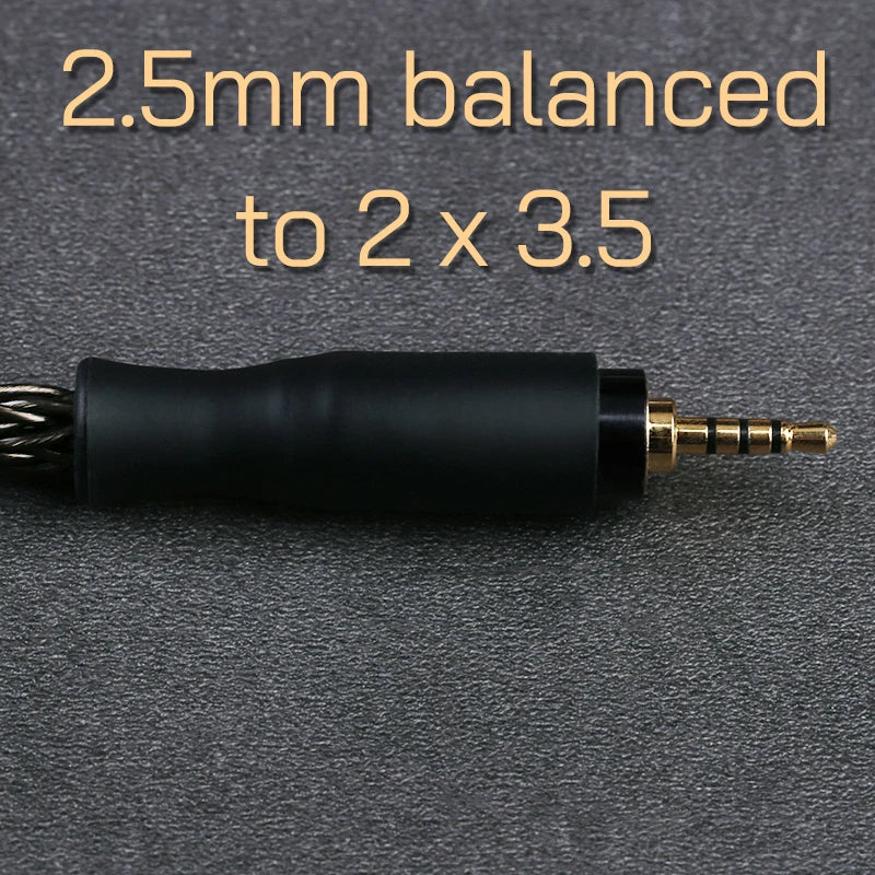 OPENHEART 16-adriges Kopfhörerkabel 1 zu 2 Klinken dual 3.5/2.5/4.4mm/XLR symmetrisches Kabel für HIFIMAN DENON Ersatzkabel 2m 3m