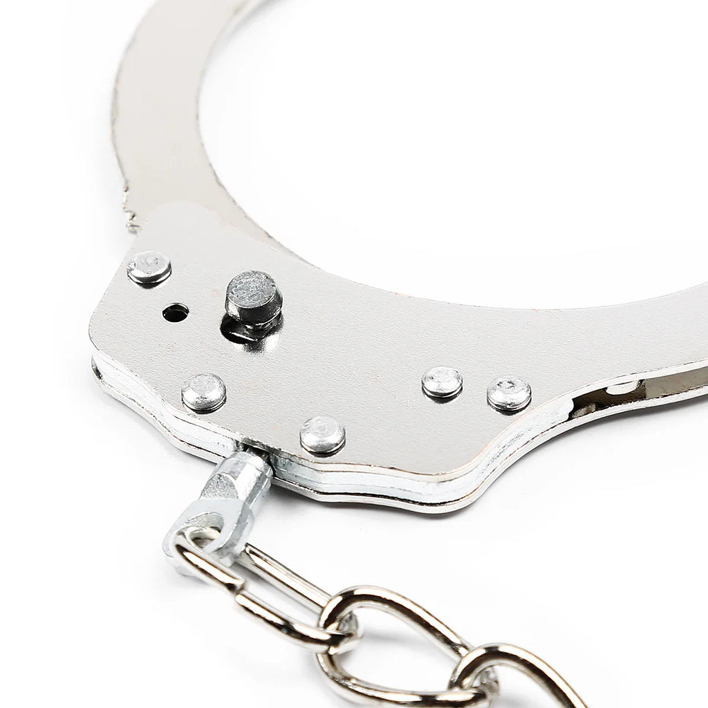 DUTRIEUX Edelstahl Handschellen BDSM Fesselset Verstellbare Metallfußfesseln Kette Fetisch Fesseln Sexspielzeug für Paare