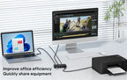 MZX USB 3.0 Switch KVM-Umschalter Selector Hub Dockingstation Dock für 2 Laptop-PCs zum Teilen von Tastatur, Maus, USB-Geräten, Drucker, SSD