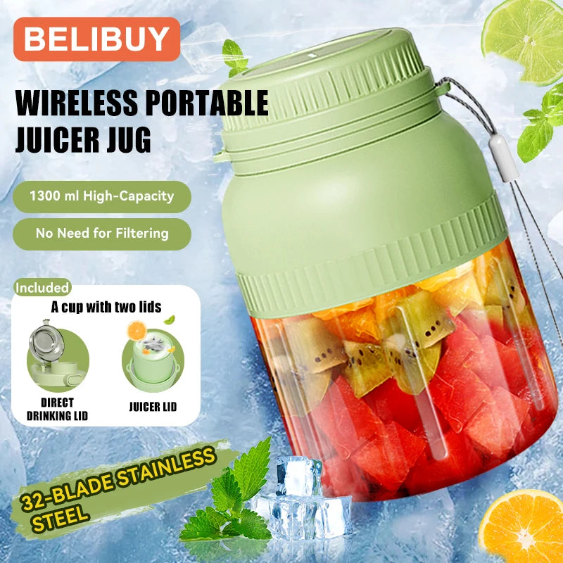 500/1300ML Elektrischer Entsafter Becher 6 Klingen Mixer Milchshake Maschine USB Tragbarer Fruchtmilch Mischwerkzeug Mini Frischsaft Mixer