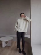 2024 Herbst und Winter Neuer dicker Kaschmirpullover Damen Rollkragenpullover Warm Locker Gestrickter Basispullover Jacke Oberteile
