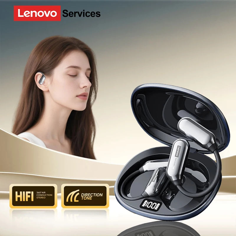 Lenovo LE503 OWS Kabellose Ohrhörer Bluetooth V6.0 Open-Ear Kopfhörer ENC Geräuschunterdrückung Earbuds Wasserdicht Lange Akkulaufzeit