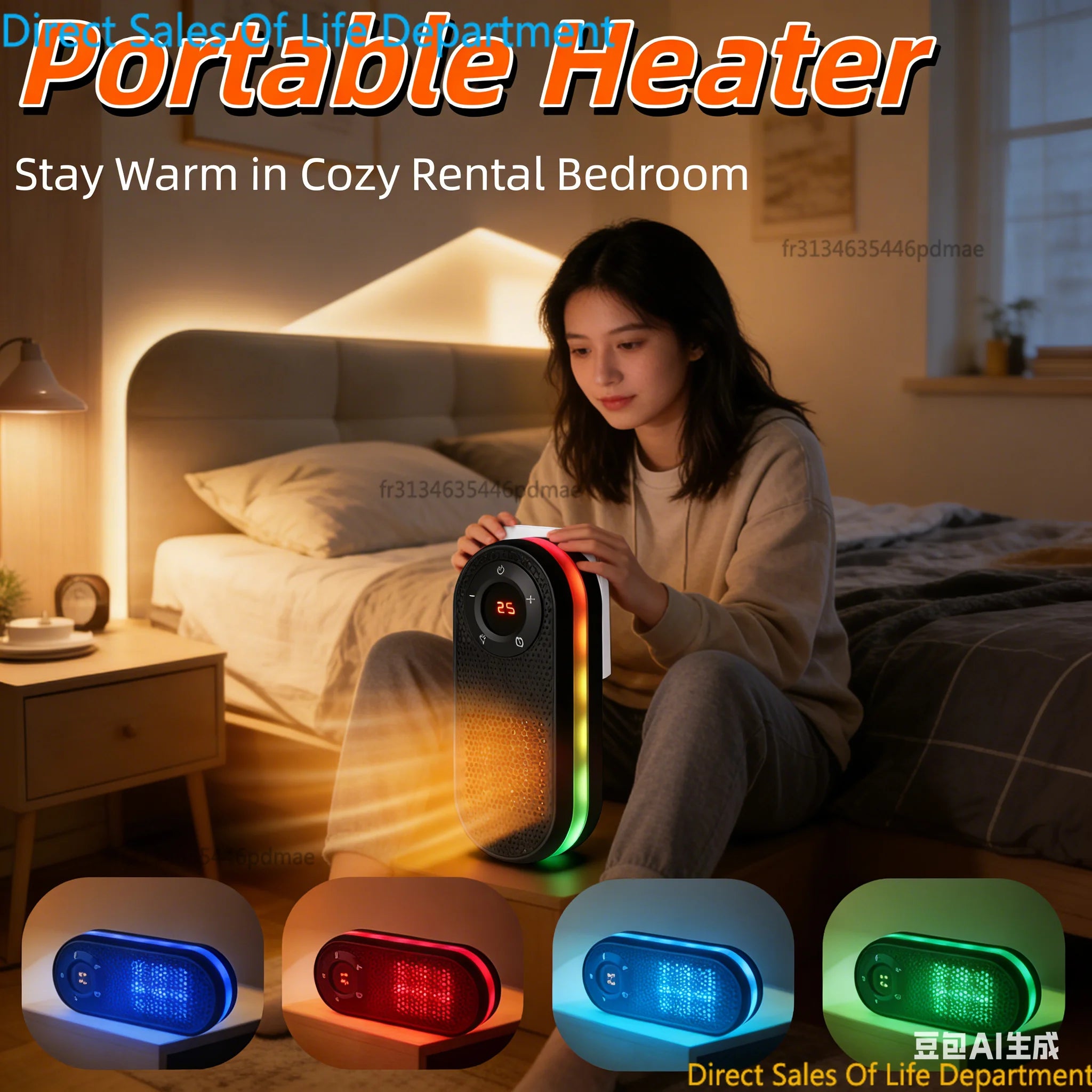 Small Wall Mounted Fast Heating Space Heater with Night Light & Overheat Protection for Home Office Bedroom Study 2026
