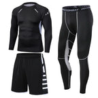 Herren Lauf-Trainingsanzug Fitness Sportbekleidungs-Set Kompressions-Leggings Sportkleidung Gym Enganliegende Jogginghose Rash Guard Lycra