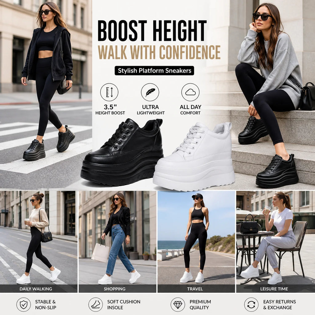 Fujin 13cm 2025 Echtes Leder Plateau Keilabsatz Flats Schuhe Chunky Sneaker Lässige Bequeme Hochwertige Herbst Spaziergangsschuhe