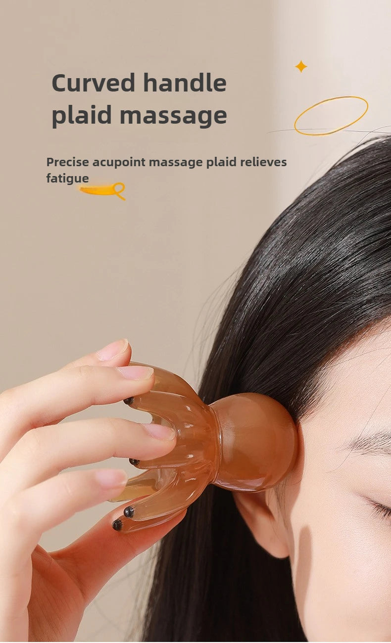Resin Octopus Massage Comb Head Meridian Scraping Scalp Massage Brush Acupuncture SPA Gua Sha Massage Comb Fatigue Relief
