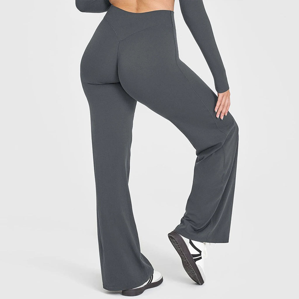 Ausgestellte Leggings Gerade Leg Leggings Damen Weite Hosen Yoga Atmungsaktive Fitness Kleidung Vielseitige Freizeithose